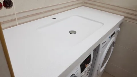 Литая столешница под стиральную машину